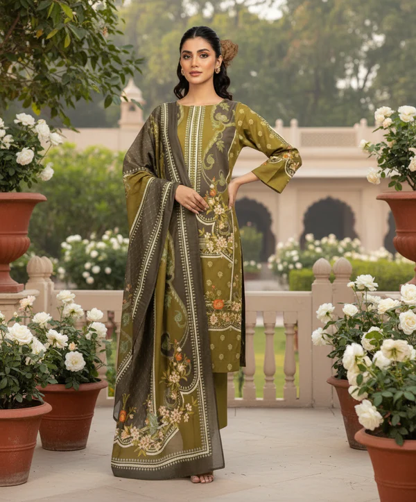 Unstitched Gul Ahmed Printed Khaddar Winter 3-Piece Collection – Get up to 50% OFF! Only at the Brands Gala."