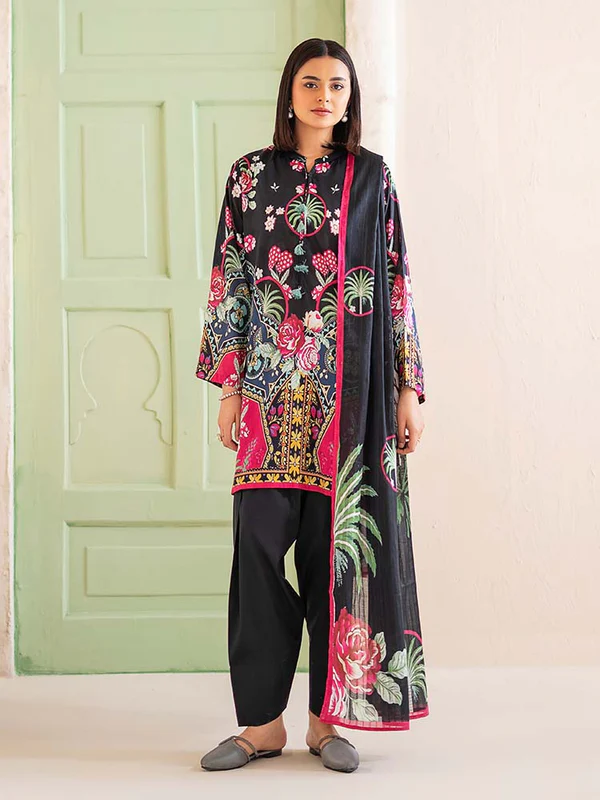 BRENISH POPLIN 3-Piece Unstitched Digital Printed Lawn Suit- Get up to 50% OFF! Only at the Brands Gala."