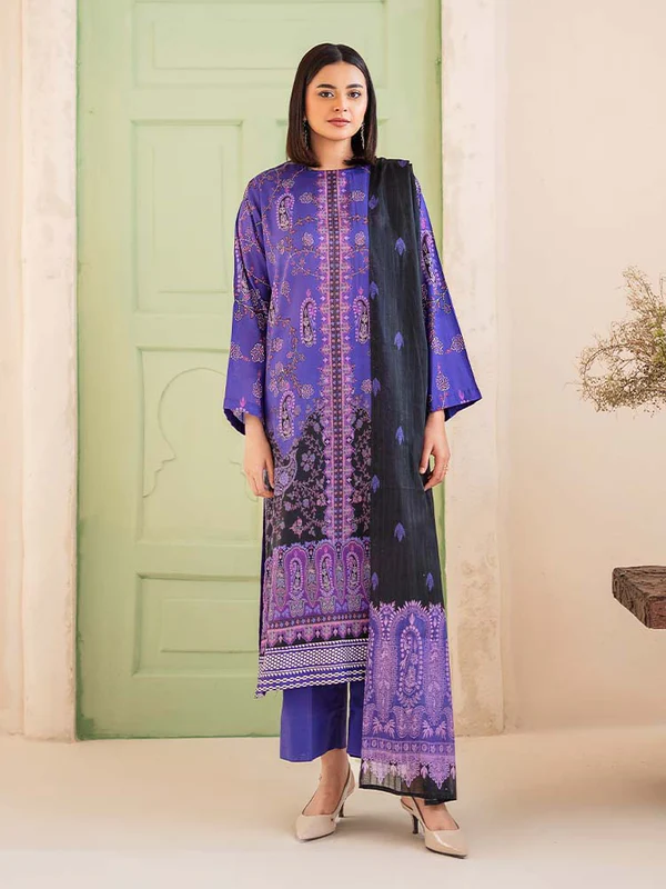 BRENISH POPLIN 3-Piece Unstitched Digital Printed Lawn Suit- Get up to 50% OFF! Only at the Brands Gala."