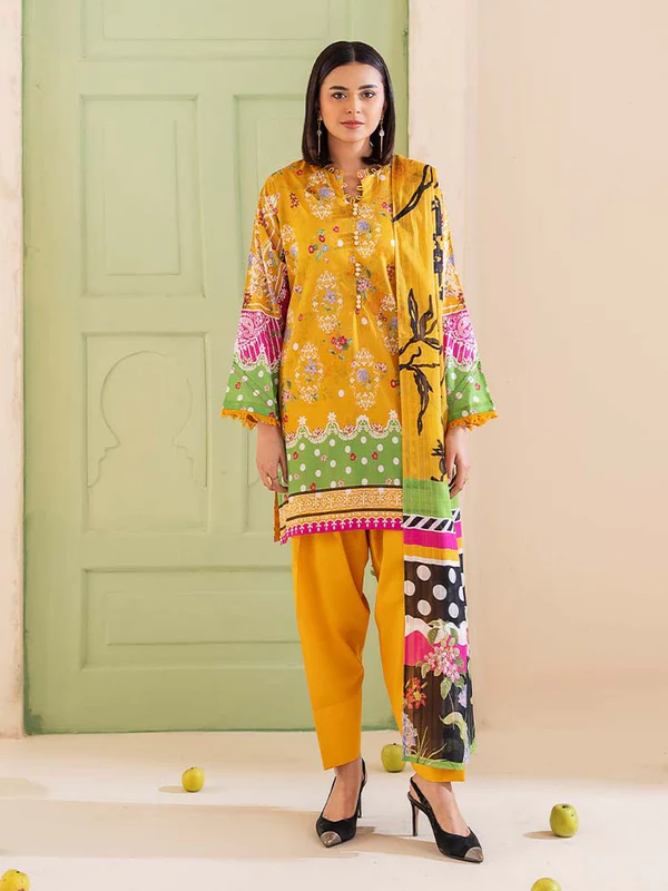 BRENISH POPLIN 3-Piece Unstitched Digital Printed Lawn Suit- Get up to 50% OFF! Only at the Brands Gala."