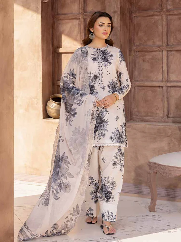 LAAVNI 3-Piece Unstitched Embroidered Lawn Collection - Get up to 50% OFF! Only at the Brands Gala."