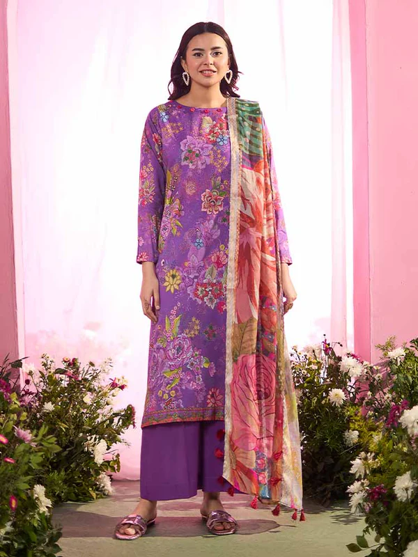 OLVIA 3-Piece Unstitched Digital Printed Lawn Suit- Get up to 50% OFF! Only at the Brands Gala."