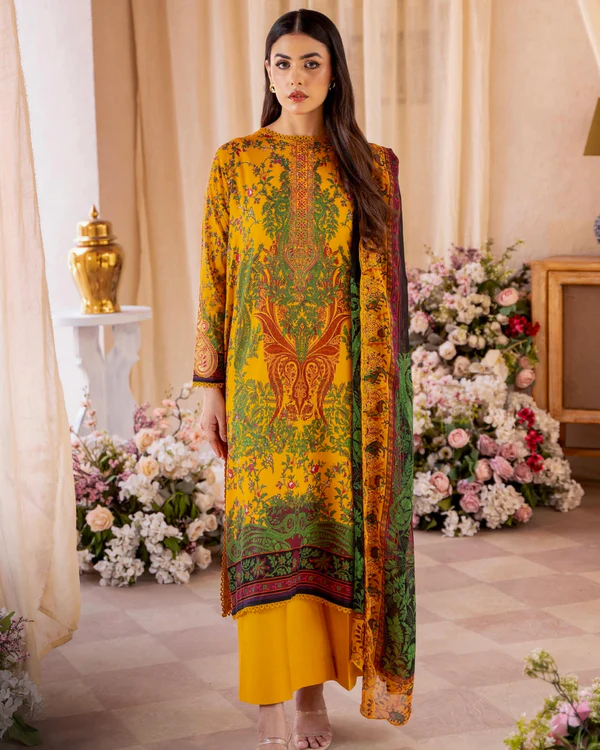 Gull-Jee Rang Pasand 3-Piece Unstitched Embroidered Lawn Suit- Get up to 50% OFF! Only at the Brands Gala."