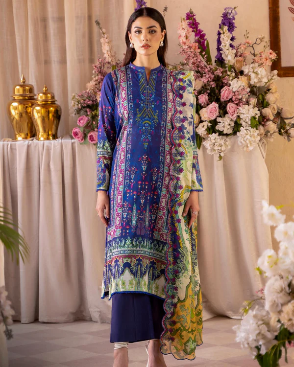 Gull-Jee Rang Pasand 3-Piece Unstitched Embroidered Lawn Suit- Get up to 50% OFF! Only at the Brands Gala."